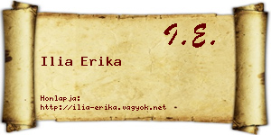 Ilia Erika névjegykártya